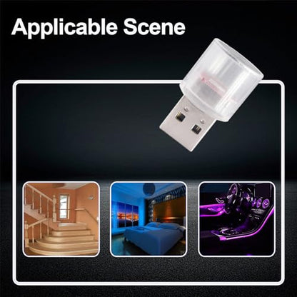USB LED Car Interior Night Light (White)