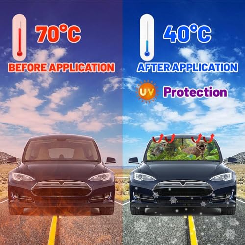 Funny Animal Car Windshield Sun Shade Umbrella (dinosaur-1)