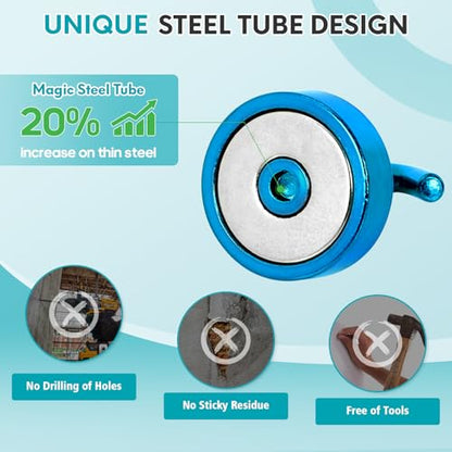 Magnetic Hooks Steel Tube Design for Cruise (Royalblue / 40lb Magnetic Hooks)
