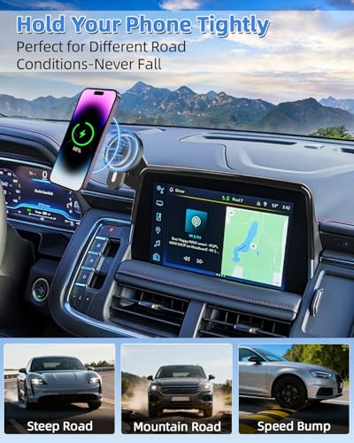 Magnetic Car Phone Mount for 2021 (Tahoe/Suburban/GMC Yukon/GMC Yukon XL 2021-2024 / Magsafe+ Wireless Charger)
