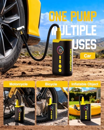Tire Inflator Portable Air Compressor (black+yellow)