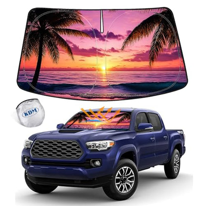Sunset Beach Style Windshield Sun Shade Fit 2016 (for 2016-2023 Toyota Tacoma-Sunset Beach)