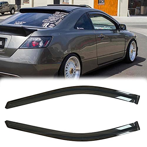 Window Visors Rain Guards for 2006 (For 2006-2011 Civic Coupe)