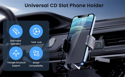 Metal CD Slot Phone Holder Mount for Car