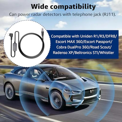 USB C to RJ11 Radar Detector Power Cord for Escort Uniden Cobra (4.92FT)