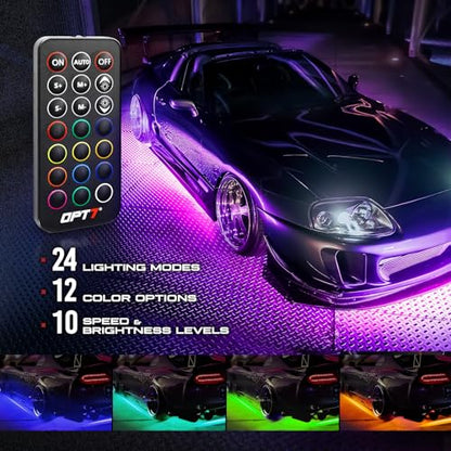 Aura RGB Aluminum Car Underglow Kit with Remote Control (1. Car / RGB)