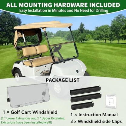 Golf Cart Foldable Windshield 3 (Clear)