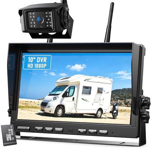 1080P Wireless Backup Camera System for RV Trailer Truck Camper (10'' 1 CAM)
