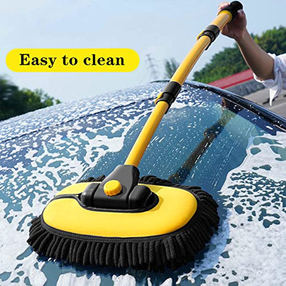Car Wash Brush with Long Handle (Yellow02)