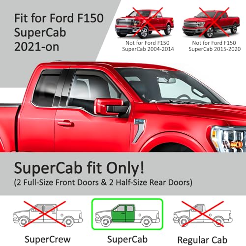 in Channel Extra Durable Rain Guards for Ford F150 2021 (For F150 21-26)