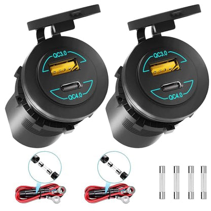 2 Pack 12V USB Outlet