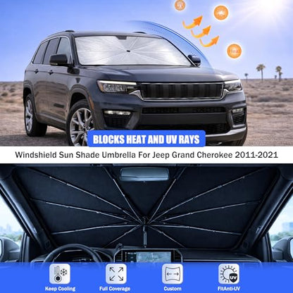 Car Windshield Sun Shade Umbrella for Jeep Grand Cherokee 2011 (For Jeep Grand Cherokee 2011-2021)