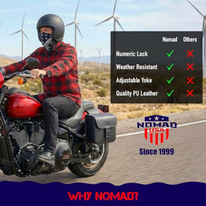 Nomad Motorcycle Saddlebags (One Size / Black)