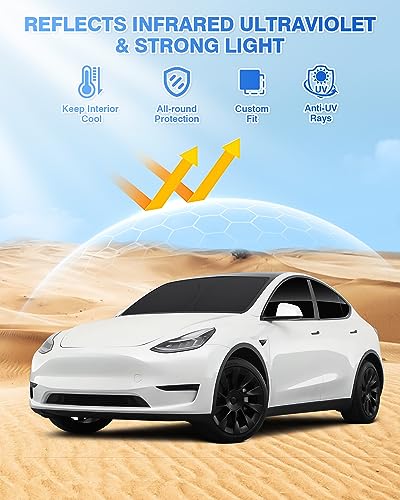 Windshield Sun Shade for Tesla Model Y 2020 (Tesla Model Y 2020-2024)