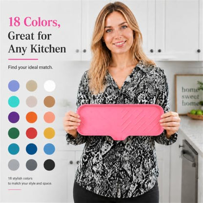 Silicone Soap Dish with Drain Spout (Rose / L(12"×4"))