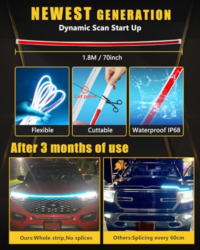 LED Hood Light Strip (Dynamic Ice Blue / 70 inches)