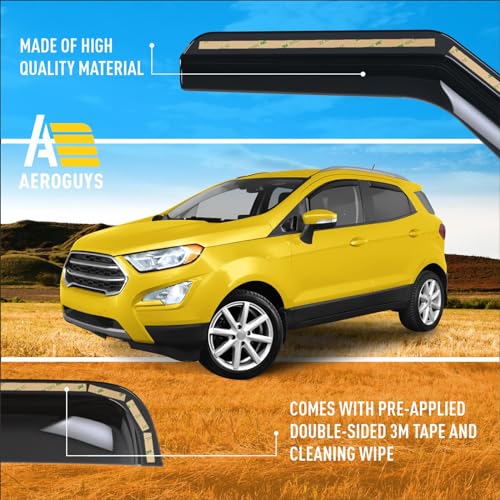 Extra Durable Window Deflectors in (For Ford EcoSport 18-22 In-channel)