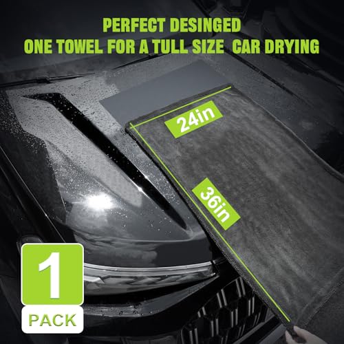 2 Pack Car Drying Towel (Grey / 36" x 24" & 16" x 16")