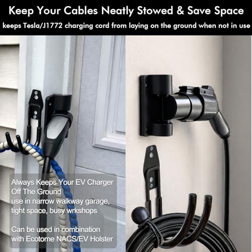 EV Charging Cable Holder for Garage (NACS-J1772-301)