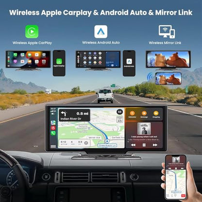 10.26 Inch Portable CarPlay Screen Stereo for Car