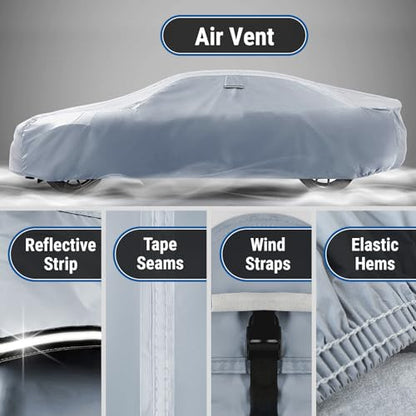 Car Cover Waterproof All Weather for 1961 (51. Skylark 1961-1963 / Gray / Black (Stripe))