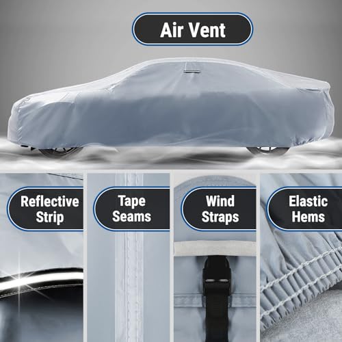 Car Cover Waterproof All Weather for 2006 (Gray / Black (Stripe) / 26. HHR 2006-2011)