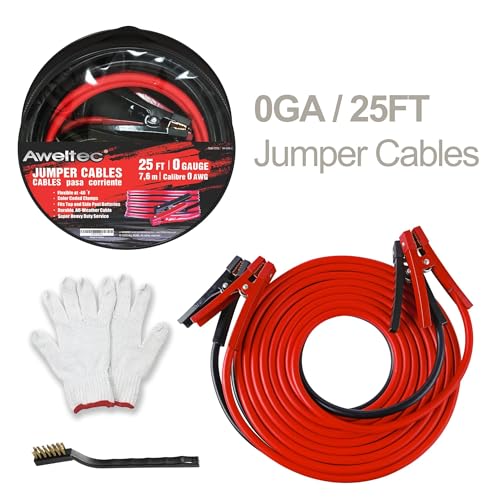 0 Gauge 25 Feet Heavy Duty Jumper Cables (0 Gauge 25 feet (Standard))