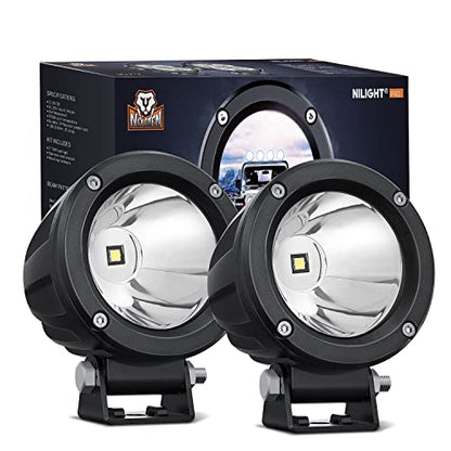2 PCS 3 Inch Spot Round Motorcycle LED Pods (2Pcs White Lights)