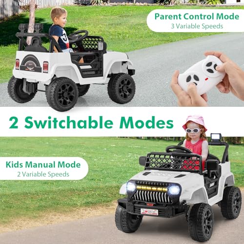 Kids Ride On Truck (White / 37" × 24.5" × 25.5'')