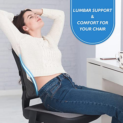 Lumbar Support Pillow for Office Chair (Grey)