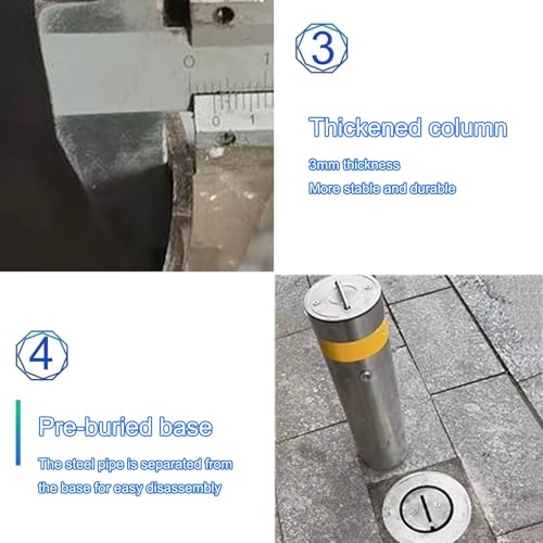 Steel Safety Bollard Post (Silver (1pcs))