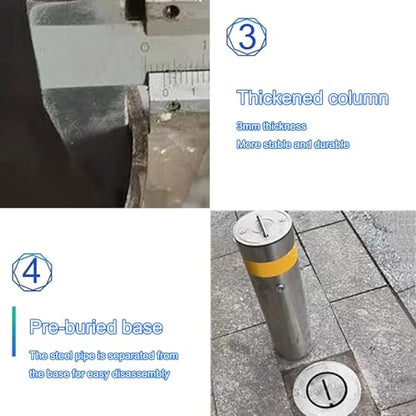 Steel Safety Bollard Post (Silver (1pcs))