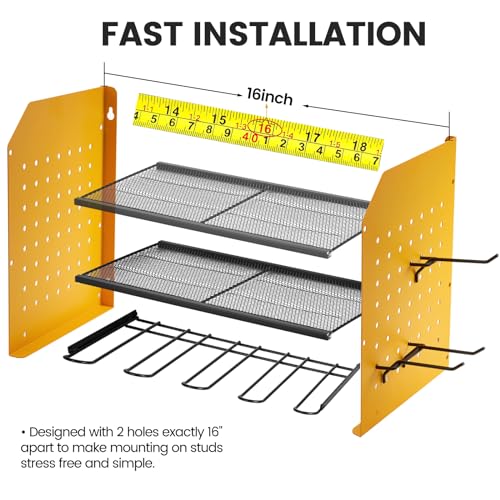 Power Tool Organizer Wall Mount (3-Layer without Charging Station / Yellow)