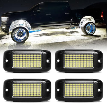 108 High Power LEDs per Pod 4Pods Pure White Rock Lights Ultra (Pure white 108w rock lights)