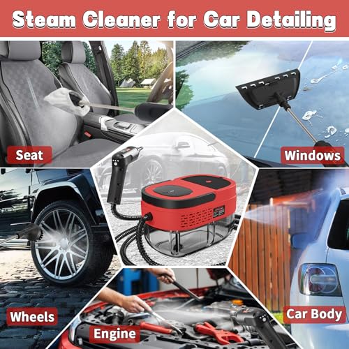 Handheld Steam Cleaner for Home (Red / 16PCs)