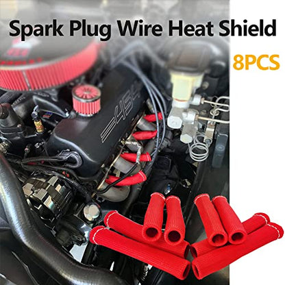 Spark Plug Wire Boots Thermal Protection Insulator Sleeve (red)