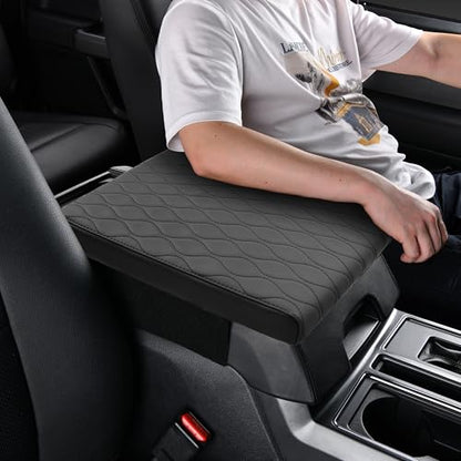 Truck Center Console Armrest Cover PU Leather (sizeD 15 x 13.4 x 1.8 inch(large trucks/SUVs))