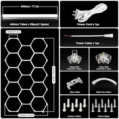 Hexagon Garage Lights (14-Girds / Non-Dimmable)