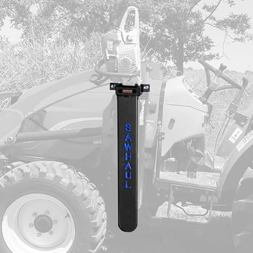 Snap Lok Universal Chainsaw Carrier Kit for Tractors and Skid Steers (Rotating - Tractors / 36 Inch Scabbard / Blue)