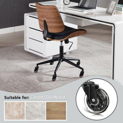 Home Office Desk Chair with Rubber Wheels (Black / Standard Style)