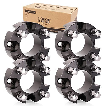 2 Inch Golf Cart Wheel Spacers Kit with Lug Nuts for Yamaha (4-Pack Black)