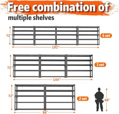 Storage Shelves Heavy Duty (5 Tier 48"W x 18"D x 72"H)