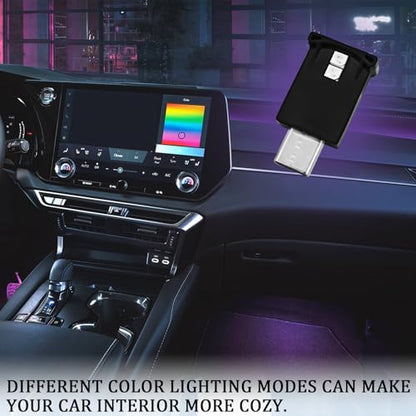 2 PCS USB Type C LED Ambient Lights for Car Interior (2PCS)