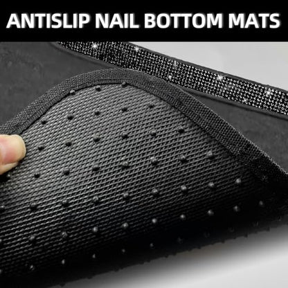 Black Bling Car Floor Mats Full Set (Black Diamond / Car Floor Mats (4 Pieces))