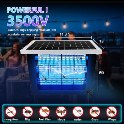 Powerful Solar Bug Zapper for 2000 sq.ft with 13FT Extension Cord (4W for 2000 sq.ft)