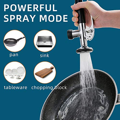 Chrome Kitchen Faucet with Sprayer (Chrome)