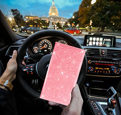 Car Registration & Insurance Card Holder (Glitter Pink)