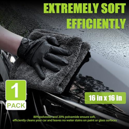 2 Pack Car Drying Towel (Grey / 36" x 24" & 16" x 16")