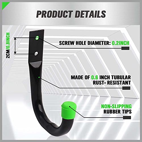 SWANLAKE Heavy Duty Garage Storage Utility Hooks (12-Piece Green)