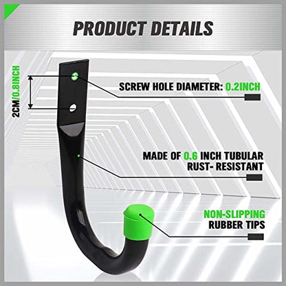 SWANLAKE Heavy Duty Garage Storage Utility Hooks (12-Piece Green)